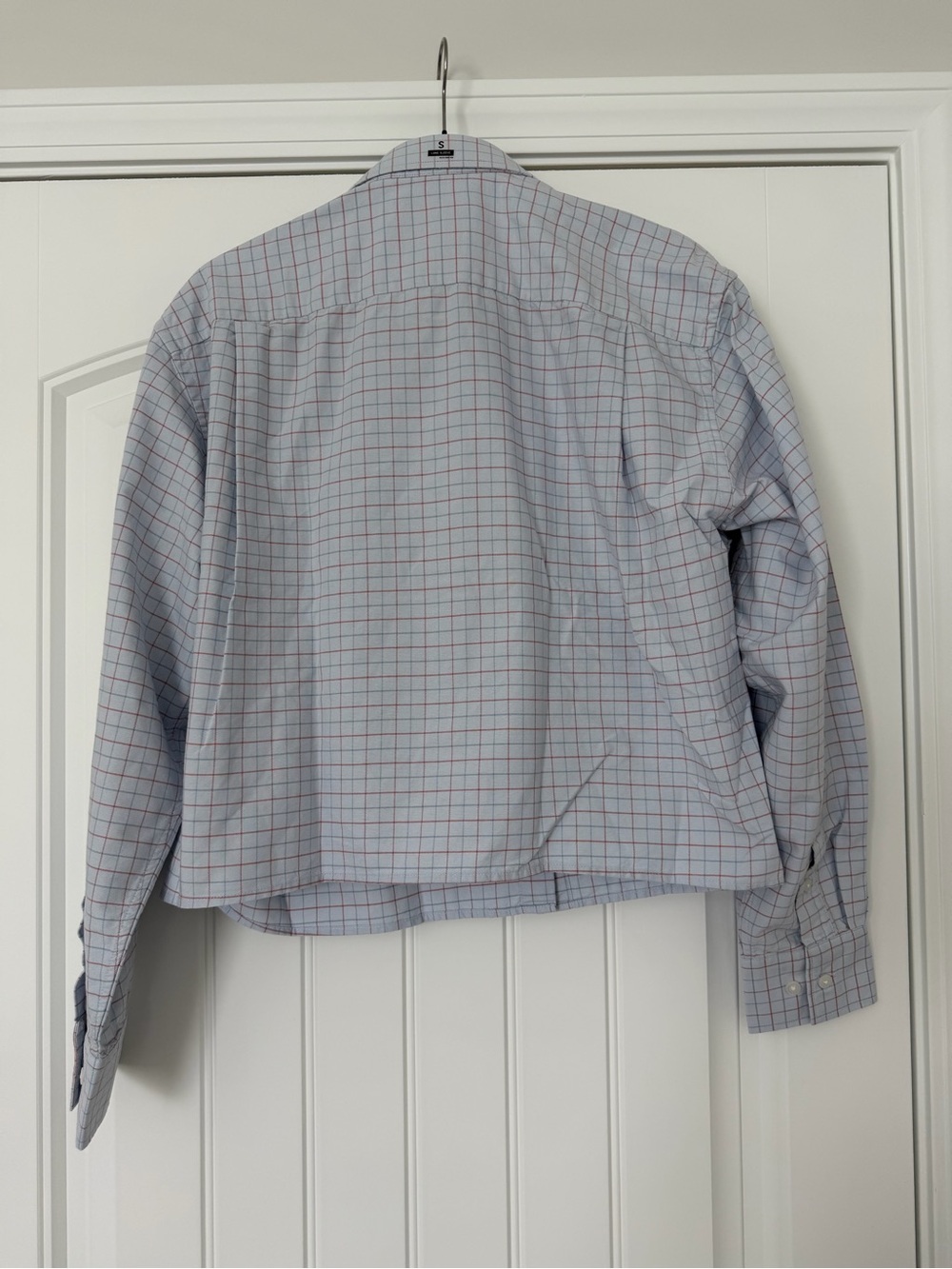 Uniqlo x JWA Light Blue and Red Windowpane Cotton Button-Down Shirt - Picture 4 of 7